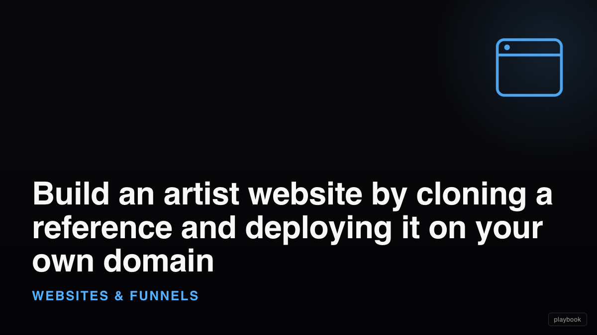 Build an artist website by cloning a reference and deploying it on your own domain