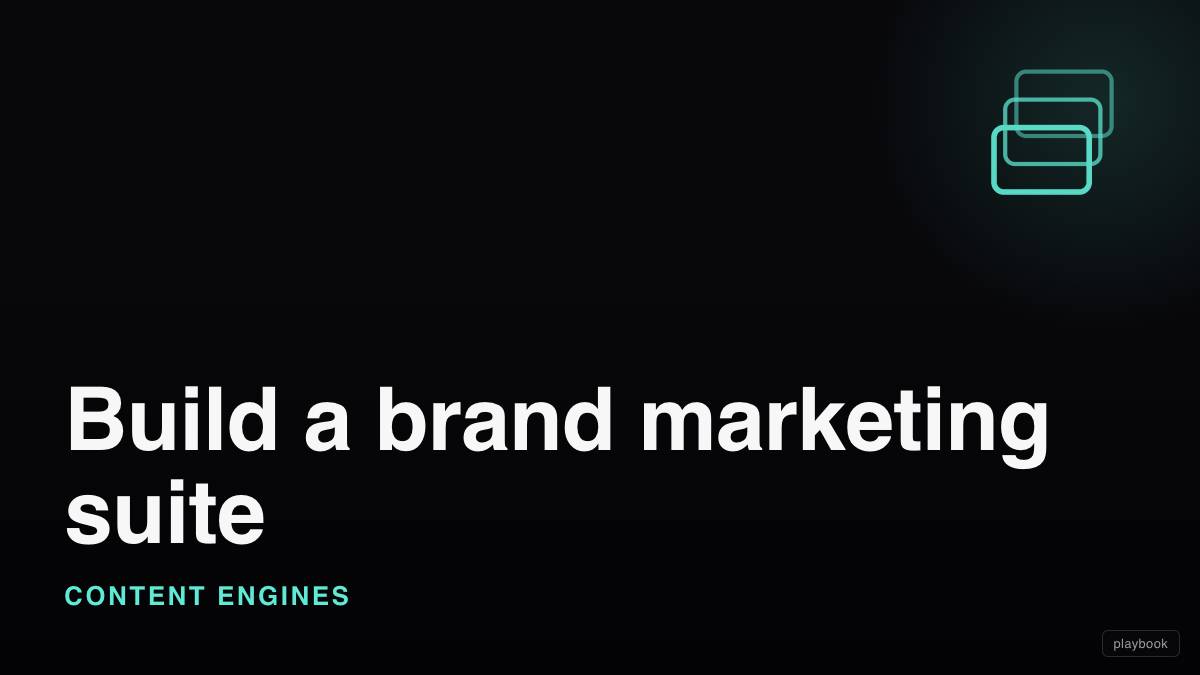 Build a brand marketing suite (one orchestrator routing to research, social, creative, data, present, blog)