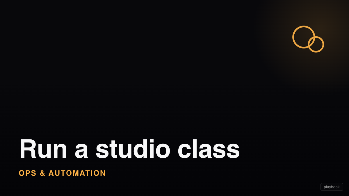 Run a studio class (group coaching) and turn every session into recorded lessons