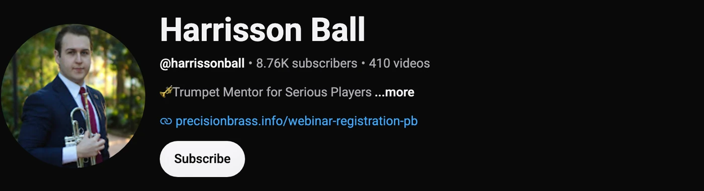 Harrisson Ball YouTube channel: @harrissonball, 8.76K subscribers, 410 videos